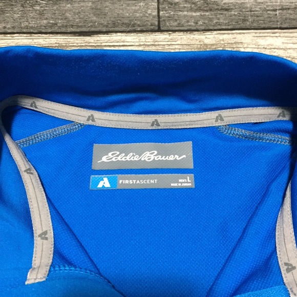 Eddie Bauer First Ascent 1/4 Zip Pullover Men L Blue Gray Stretch Free Heat Pro - Picture 6 of 10